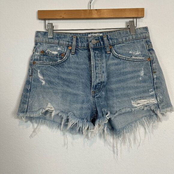 Agolde Swapmeet Blue Denim Parker Vintage Cut-Off Jean Shorts Women's Size 25 - Picture 2 of 6